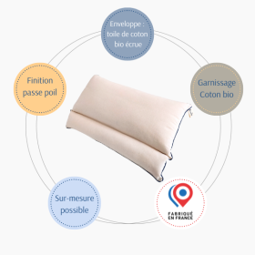 Oreiller anatomique - fabriqué en pur coton biologique