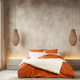 Housse de couette écru satin / flanelle