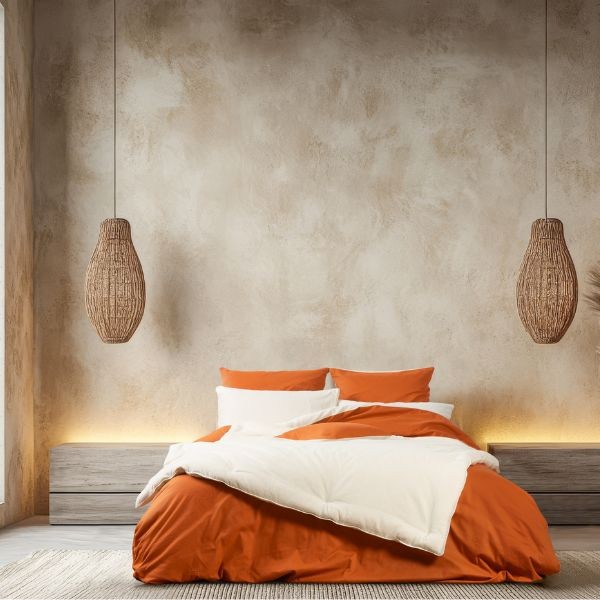 Housse de couette écru satin / flanelle