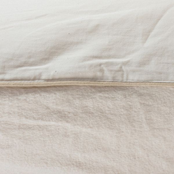 Taie oreiller écru satin/flanelle