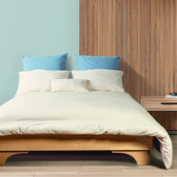 Taie oreiller écru satin/flanelle