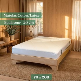 Matelas coton/latex, matelas écoresponsable, fabriqué en France, made in France