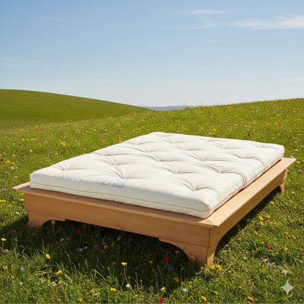 Matelas d'inspiration FUTON - 100% Coton bio - Fabriqué en France
