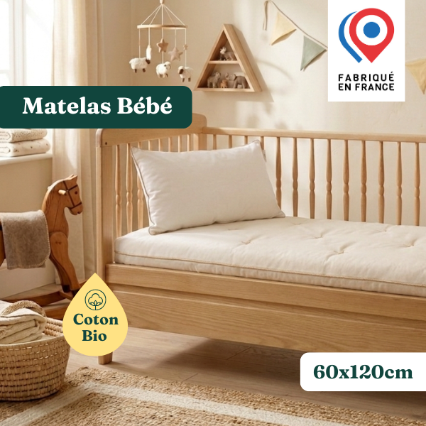 Matelas Coton Bio bébé 60x120