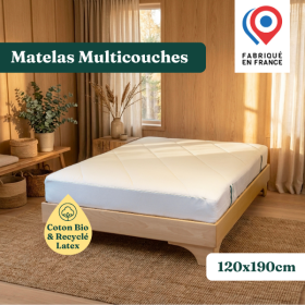 Matelas BIO 70x190 en coton biologique fabriqué en France