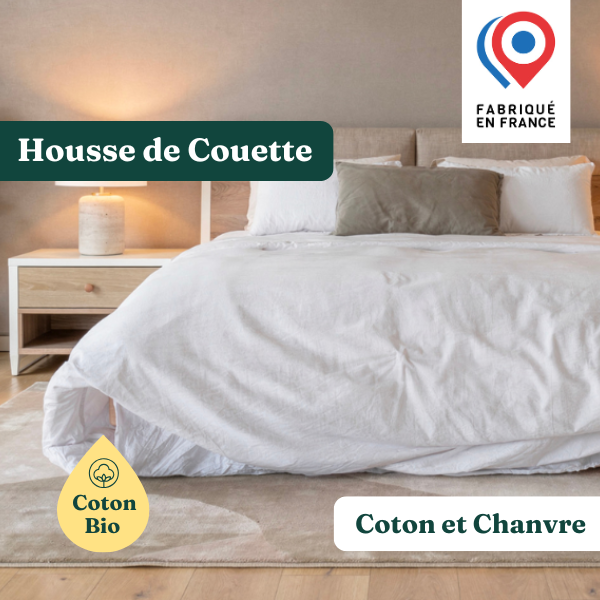 Housse de Couette Coton Bio & Chanvre - Couleur Naturel
