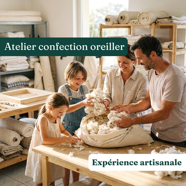 Atelier Fabriquer son oreiller en coton bio | Futaine Ariège