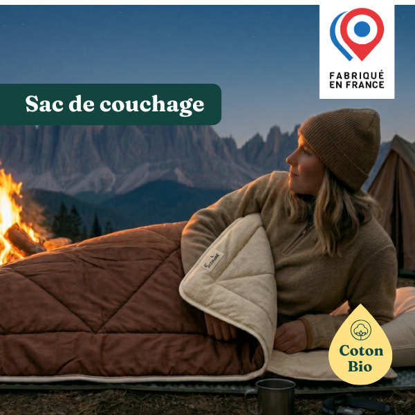 Sac de couchage en coton bio - la couette Futaine en version nomade