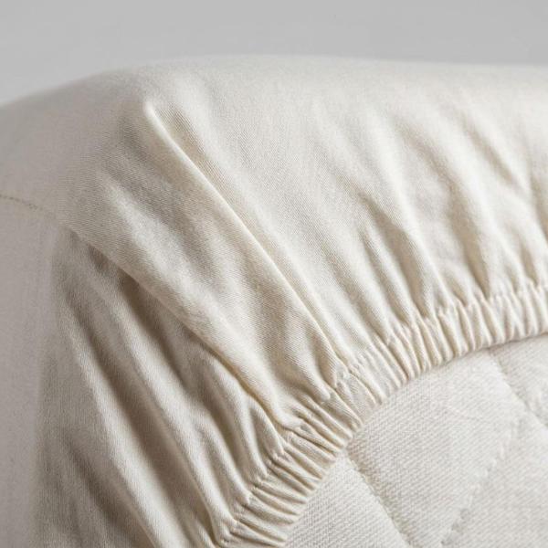 Drap housse en coton bio écru satin ou flanelle - Futaine