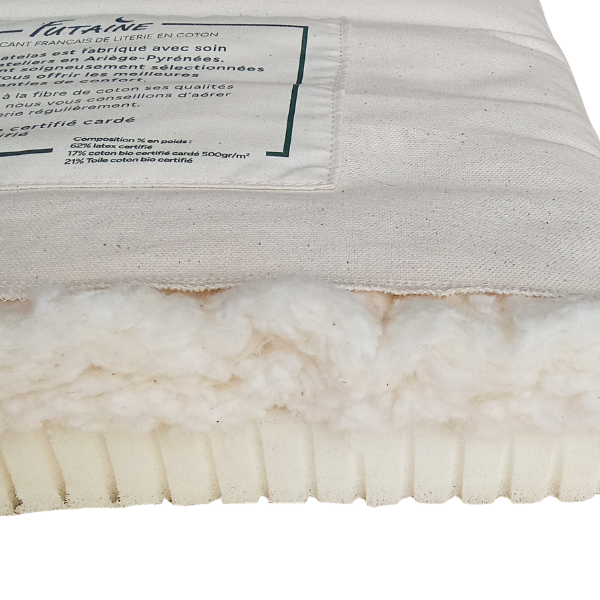 Sur-matelas Coton Bio/Latex 90x200 cm