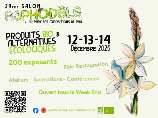 Salon Asphodèle les 12-13-14 décembre 2025 à Pau